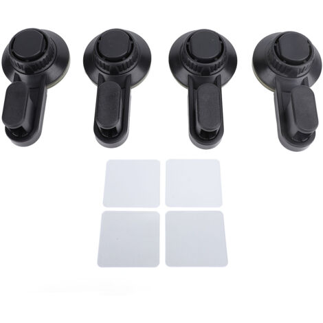 4pcs Vacuum Suction Hook Holder Powerful Water Proof No Punch Space Saving Suction Shower Hook for Glass Mirrors Black (1/5)