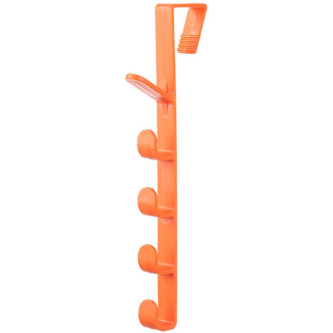 Door Hook Multipurpose Modern Style Punch Free Strong Load Bearing Door Coat Rack for Bedroom Living Room Entrance Orange (1/5)