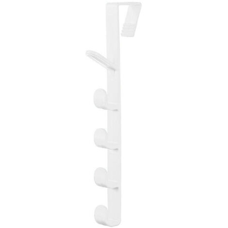 Door Hook Multipurpose Modern Style Punch Free Strong Load Bearing Door Coat Rack for Bedroom Living Room Entrance White (1/5)