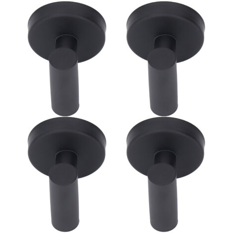 4pcs Towel Hook Matte Black Stylish Stainless Steel Wall Mounted Robe Hook for Bathroom (1/5)