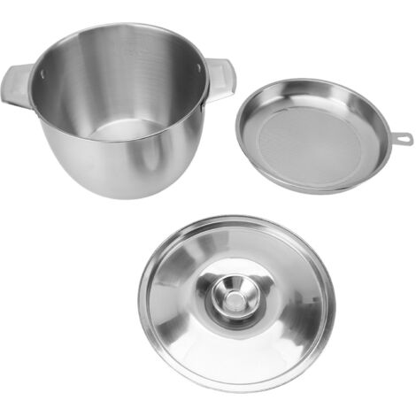 Cooking Oil Storage Tank 2.8L Stainless Steel with Filter Net Oil Strainer Pot for Kitchen (1/5)