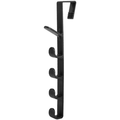 Door Hook Multipurpose Modern Style Punch Free Strong Load Bearing Door Coat Rack for Bedroom Living Room Entrance Black (1/5)