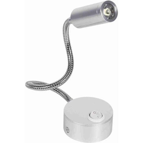 AC85-265V 3W Warm White LED Reading Study Bed Lamp With Gooseneck OFF/ON Switch(3W Warm White) (1/5)