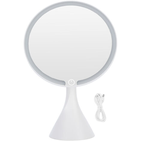 Lighted Makeup Mirror 3 Color Temperatures Dimmable LED Cosmetic Vanity Mirror for Dorm Bedroom Bathroom Travel White Large Size (1/5)