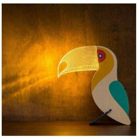 MAGIC Creative Acrylic Night Light Wooden Animals LED Lights Living Room Bedroom Decoration Toucan Shaped LED Lights - MZOZ8 (1/5)
