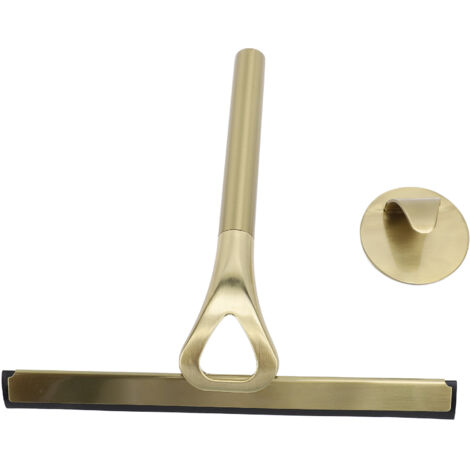 Shower Squeegee Scrubber 304 Stainless Steel Silicon Multifuntional Bathroom Cleaner Wiper for Bathroom Mirror Gold (1/5)