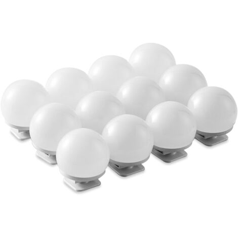 12 pcs Mirror Front Light USB Makeup Light Tri-color Dimming Mirror Light Refill Lights (1/5)