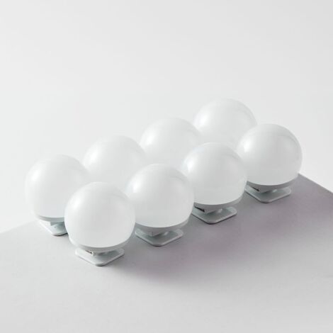 8 pcs Mirror Front Light USB Makeup Light Tri-color Dimming Mirror Light Refill Lights (1/5)