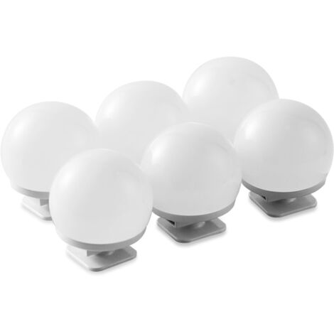 6 pcs Mirror Front Light USB Makeup Light Tri-color Dimming Mirror Light Refill Lights (1/5)