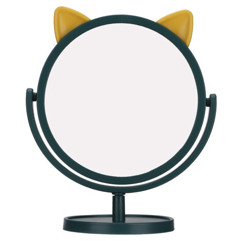 Makeup Mirror Adjustable Clear Exquisite Flexible Convenient Cute Small Mirror for Home DormBlackish Green (1/5)