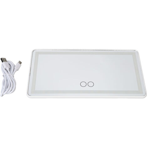 Car Visor Vanity Mirror 4 Sided Light Strips High Definition Touch Switch Universal LED Cosmetic Car Visor Light White (1/5)