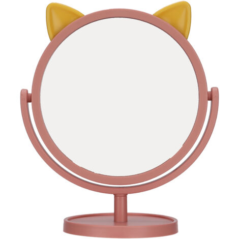 Makeup Mirror Adjustable Clear Exquisite Flexible Convenient Cute Small Mirror for Home DormPink (1/5)