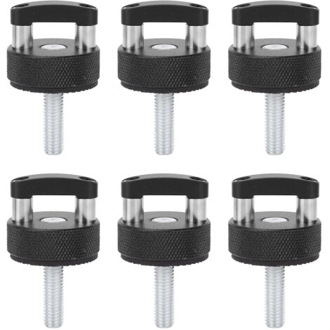 6PCS Quick Release Thumb Screw Stainless Steel Billet Aluminum Hard Top Fastener with D Ring Replacement for JK JL JT Black (1/5)