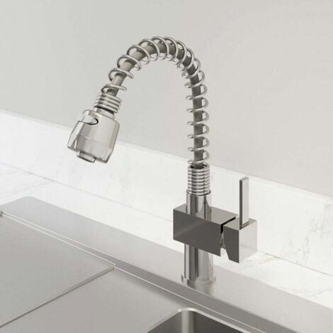 GROOFOO-Sauber Square Handle Kitchen Mixer Tap with Pull Out Spray (1/5)