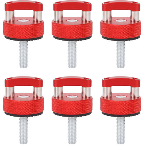 6PCS Quick Release Thumb Screw Stainless Steel Billet Aluminum Hard Top Fastener with D Ring Replacement for JK JL JT Red (1/5)