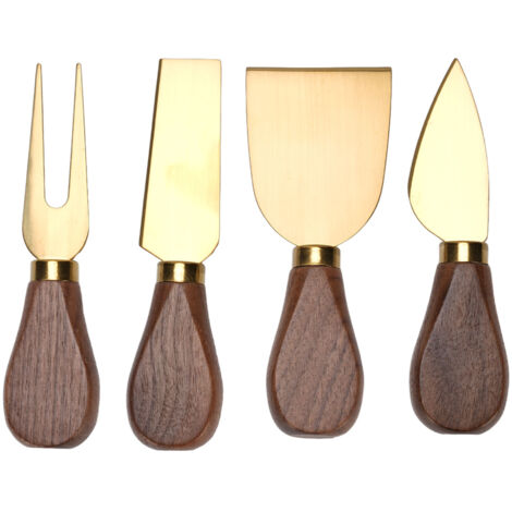 Stainless Steel Cheese Tool Set with Wood Handle Cheese Cutter Cheese Fork Spreader for Cutting Serving Charcuterie Boards Accessories
