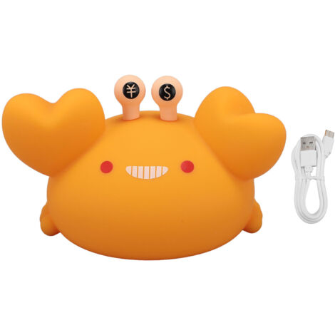 Crab Night Light Warm White Lighting 3 Brightness Levels Soft Silicone Animal Bedside Lamp with 30 Minute Timer (1/5)