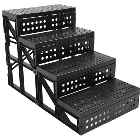 Dog Stairs Slip Resistant Dog Stairs Adjustable Height Foldable Pets Stairway Step for High Bed and Couch