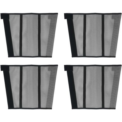 4pcs Horse Leg Protector Protective Horse Leg Fly Wraps Breathable Mesh Horse Boots for Stall and Pasture Black