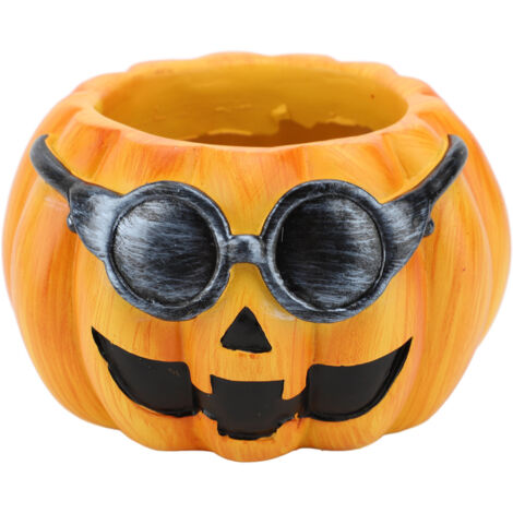 Resin Pumpkin Planter Pot Succulent Planter Cute Pumpkin Face Planter Orange Pumpkin Vase for Indoor Outdoor Plants (1/5)