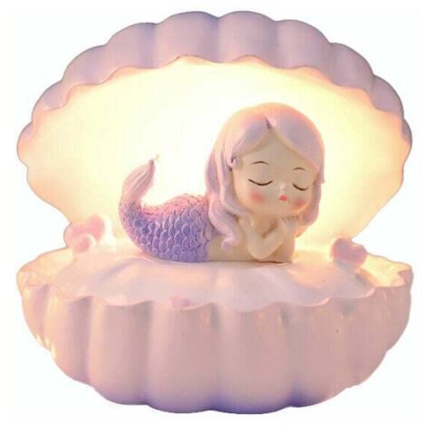 Shell Pearl Night Light Bedside Night Lamp Bedroom Light Clamshell Mist Night Lights Streamer Mermaid Fairy Shell Nightlight for Christmas Gift Decoration (Pink) (1/5)