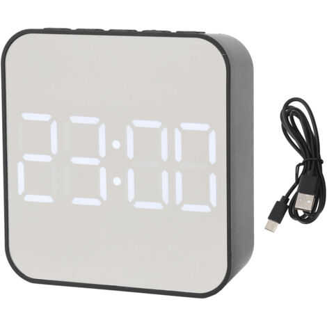 LED Digital Clock 2 Alarm Settings Multifunctional Small Electronic Alarm Clock with Temp Date Display for Bedroom Office Black (1/5)