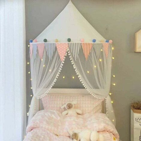 Children's Bed Canopy/Cotton Dome, Mosquito Net, for Indoor Reading, Bedroom, Children's Princess Play Tent, Perfect as a Nursery Decoration, 145 x 250 cm (1/5)