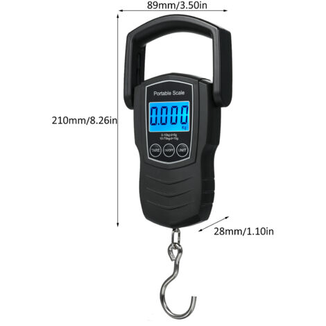 75Kg/165Lb Digital Luggage Scale for Travel Fishing Scale with 1.5M Measuring Tape Suitcase Scale Can Kg/Lb/Jin/Oz 4 Units Switched Luggage Weight Scale with Hook (1/5)