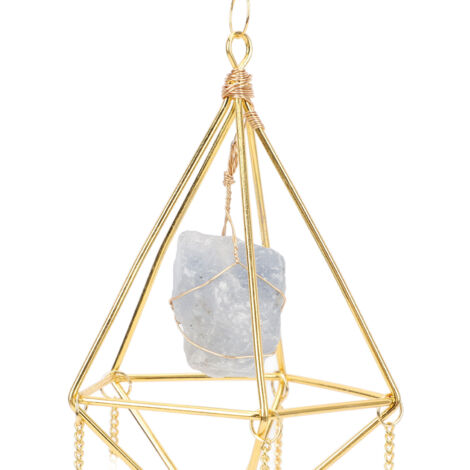 Sun Moon Wind Chimes Colorful Crystal Hanging Pendant Porch Decoration for Home Garden Party Wedding Engagement Aquamarine (1/5)