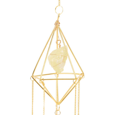 Sun Moon Wind Chimes Colorful Crystal Hanging Pendant Porch Decoration for Home Garden Party Wedding Engagement Citrine (1/5)
