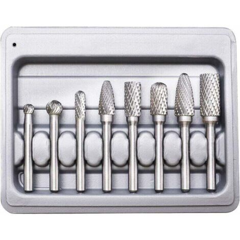 Rotary Burrs, Double Cut Tungsten Burres, 8 Pieces Double Cut Tungsten Rotary Burres Solid Carbide Steel Set 6mm Shank For Electric Drill Rotary Tools (1/3)