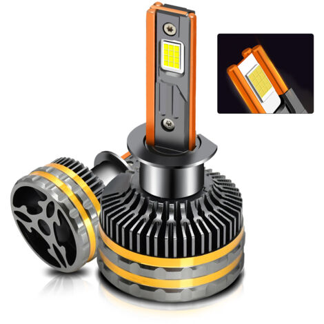 H1 LED Headlight Bulbs IP68 Waterproof Car LED Headlight Bulbs 6000K 200W 20000LM Bright LED Headlights Heat Dissipation Efficiently (1/5)