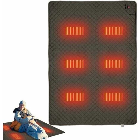 Camping Heated Blanket - USB Electric Heating Blanket,Portable Electric Blanket with 3 Heating Level for Home Car Camping Essentials