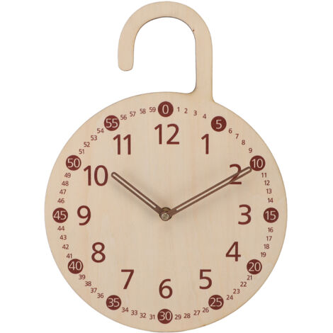 Vintage Decorative Clock Basswood Plywood Minimalist Silent Farmhouse Wall Mounted Clock for Home B‑2 (1/5)