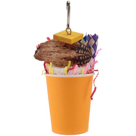 Bird Chewing Shredding Foraging Toys Colorful Encourage Instinct Bird Shredded Paper Toys for Small Medium Parrot Birds Orange Cup (1/5)