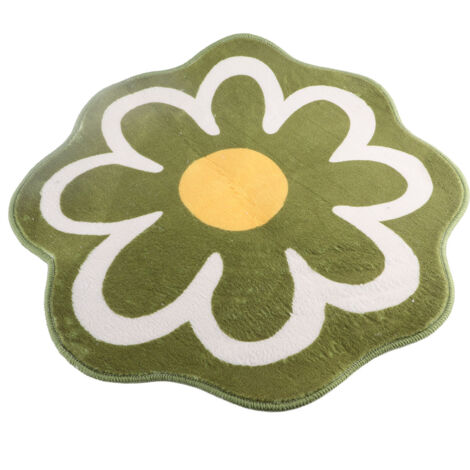 Imitation Cashmere Carpet Flower Shape Absorbent Thickened Doormat Sofa Coffee Table Area Rug for Home Living Room Bathroom 60 X 60cm (1/5)