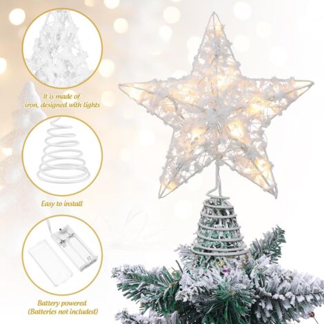 Time to Sparkle 20 16 4cm Glitter Christmas Tree Topper Star For Christmas Tree Decoration White (1/5)