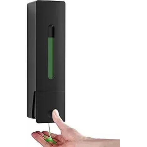 Single Wall Mounted Hand Soap Dispenser, 13.5oz/400ml Black Shower Pump, Clear Refillable Liquid Lotion Soap Dispenser (1/5)