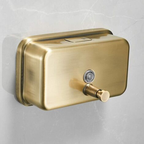 Wall-Mounted Manual Brushed Gold Soap Dispenser Shampoo Shower Gel to Soap Dispenser Hand Soap Bottle（1200ml）