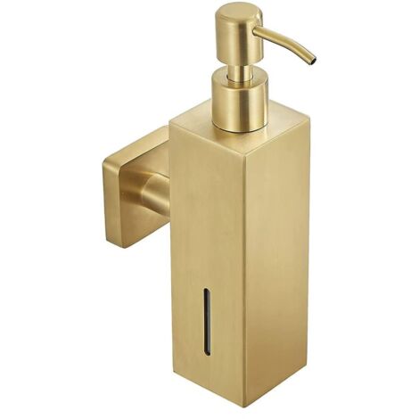 Soap Dispenser Stainless Steel 304 Wall Mount Gold Liquid and Soap Dispenser for Kitchen and Bathroom