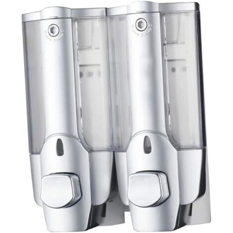 Double-Head Wall-Mounted Soap Dispenser Plastic Refillable for Shampoo Pump Foaming Soap Wall-Mounted Shower Dispenser (1/5)