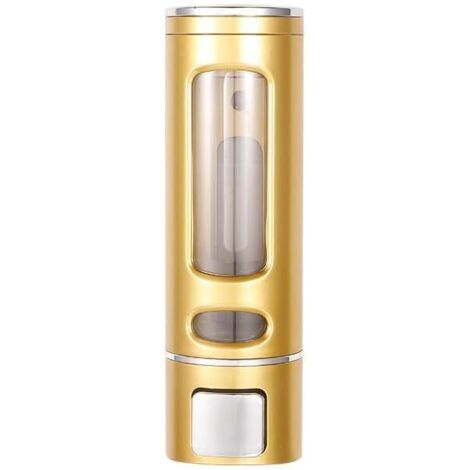 Liquid Soap Dispenser Wall Mount, 1 Chamber Bathroom Shower Pump Dispenser,Press Manually Lotion Soap Dispenser Use for Shampoo, Soap, Conditioner, Shower Gel, for Bathroom Kitchen Hotel (Gold)