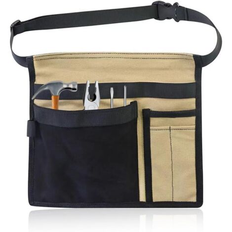 Tool Belts for Men, Multifunctional Canvas Tool Belt Pouch 12OZ Toolbelt Bag with Adjustable Belt Clip for Workshop Storage Wood Working Tools Garden (1/5)