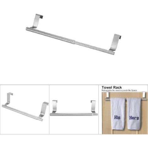 3 pcs Towel Rail Holder, Stainless Steel Retractable Bath Towel Rack Double/Single Bar Bedroom Towel Shelf for kitchen bathroom living room (23/34cm retractable horizontal bar) (1/5)