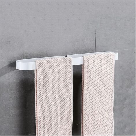 Hand Towel Holder, 50cmHand Towel Bar Self Adhesive & Screw Wall Mounted Hand Towel Holder Stand Hand Towel Hanger for Bathroom Kitchen (White) (1/4)