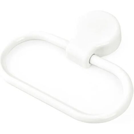 1pcs Wall Mounted Towel Rack Bathroom Hanging Washcloth Storage Ring Punch Free Household Holder Bracket Accessories(White) (1/5)
