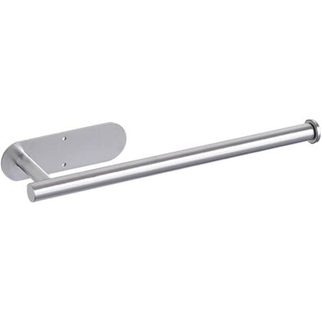 Paper Towel Holders, Under Cabinet Sturdy Hanging Paper Towels Holder Self Adhesive Wall Mount Towel Rack for Kitchen, Silver (1/4)