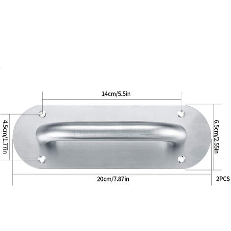 2 Pcs Sliding Door Handle, Stainless Steel Push Door Handles, Cabinet ...