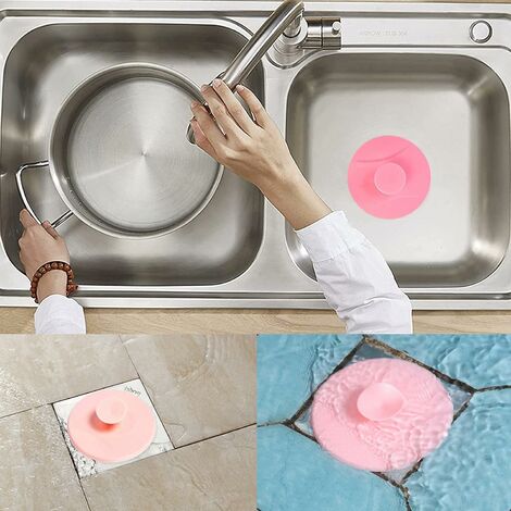 Pink Rubber Sink Stopper, Drain Stopper Bath Tub Stopper,Kitchen