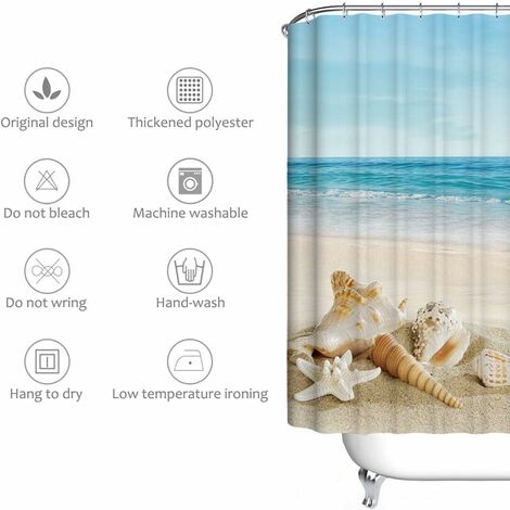 Beach themed shower clearance curtains